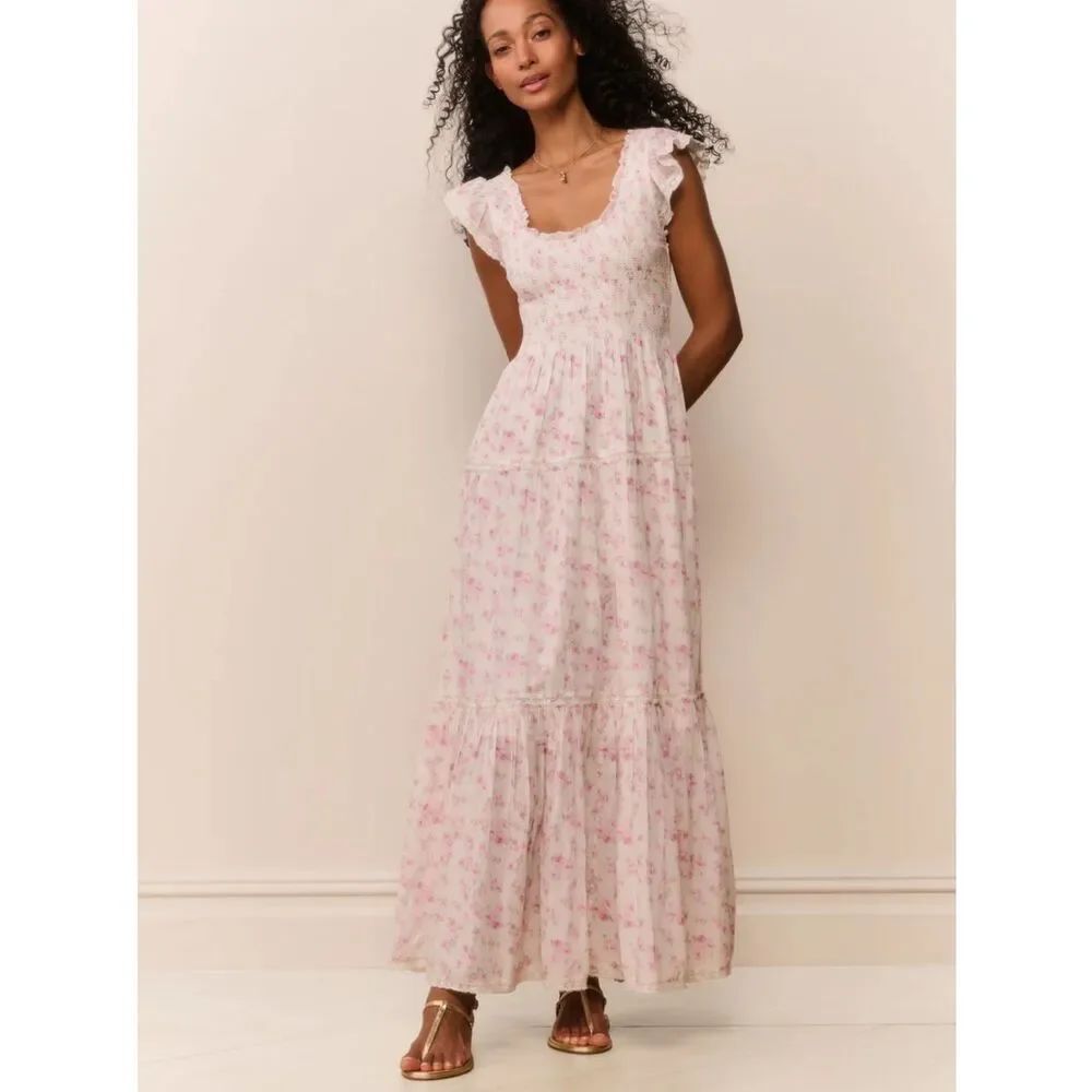 LoveShackFancy Chessie Blooming Floral Maxi Dress P